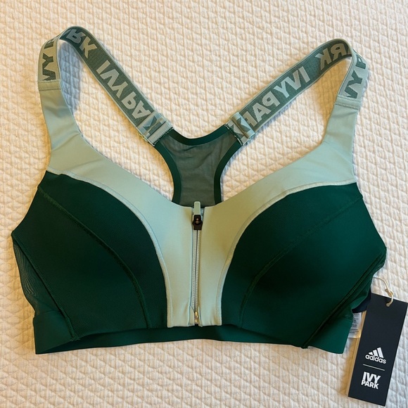 ADIDAS X IVY PARK DRIP 2 ZIP FRONT SPORTS BRA NWT - Picture 4 of 5